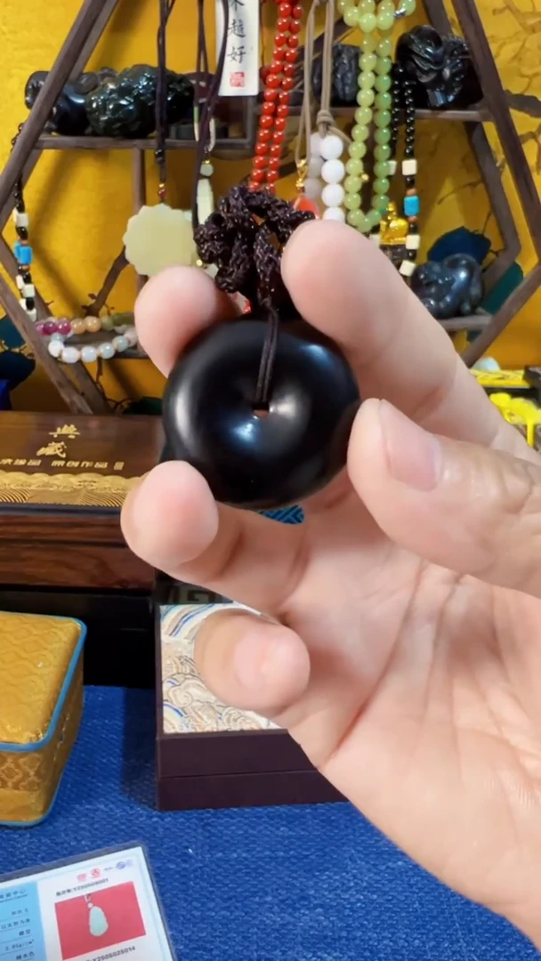 和田玉未镶嵌挂件和田玉墨玉平安扣