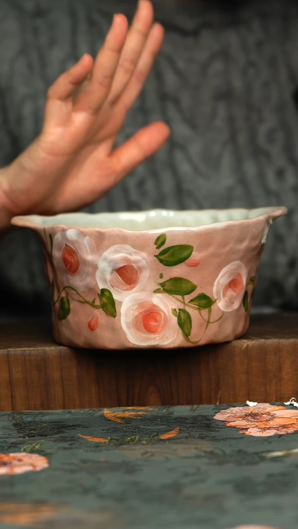 杯釉下彩手工手绘同款陶器