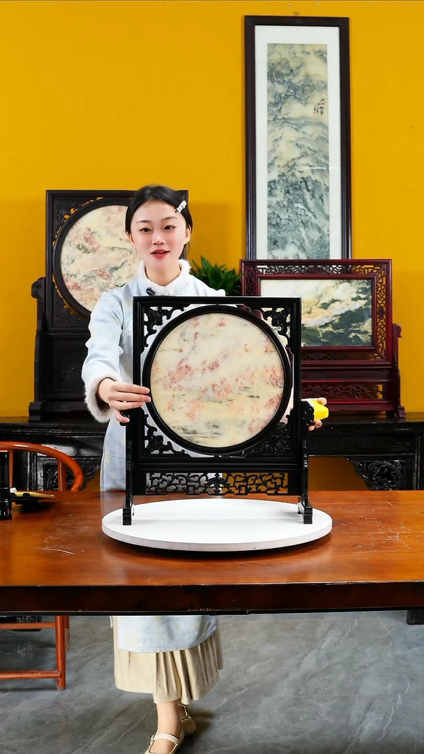 石材天然大理石画摆件