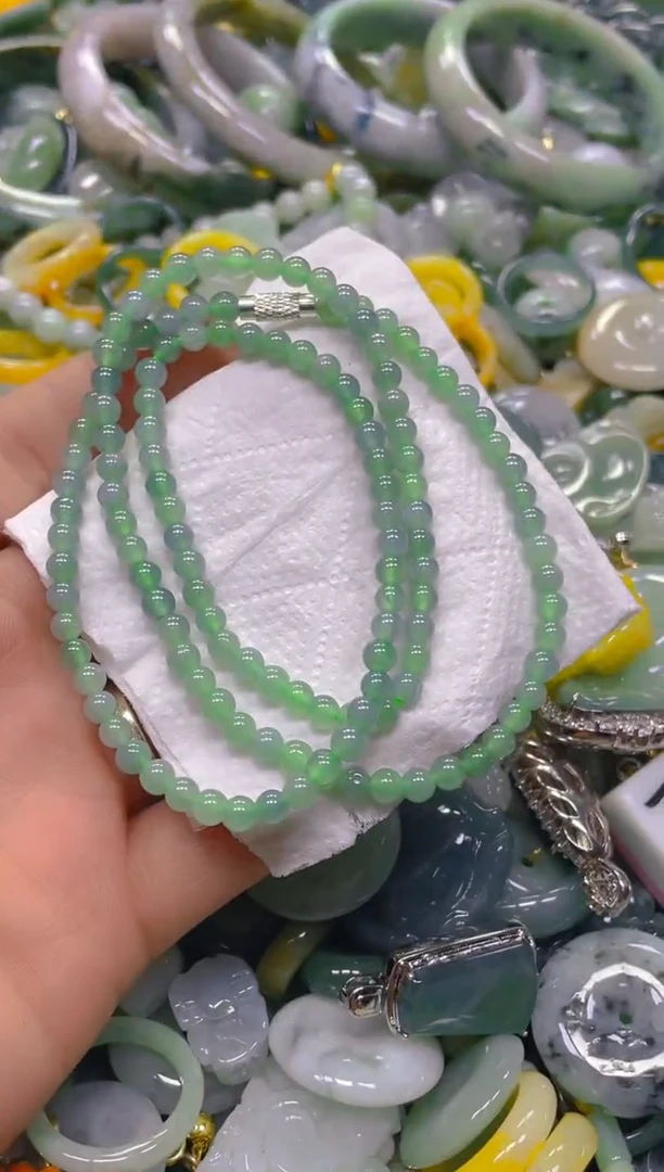 翡翠未镶嵌颈饰4MM/Z/翡翠A货一图一物