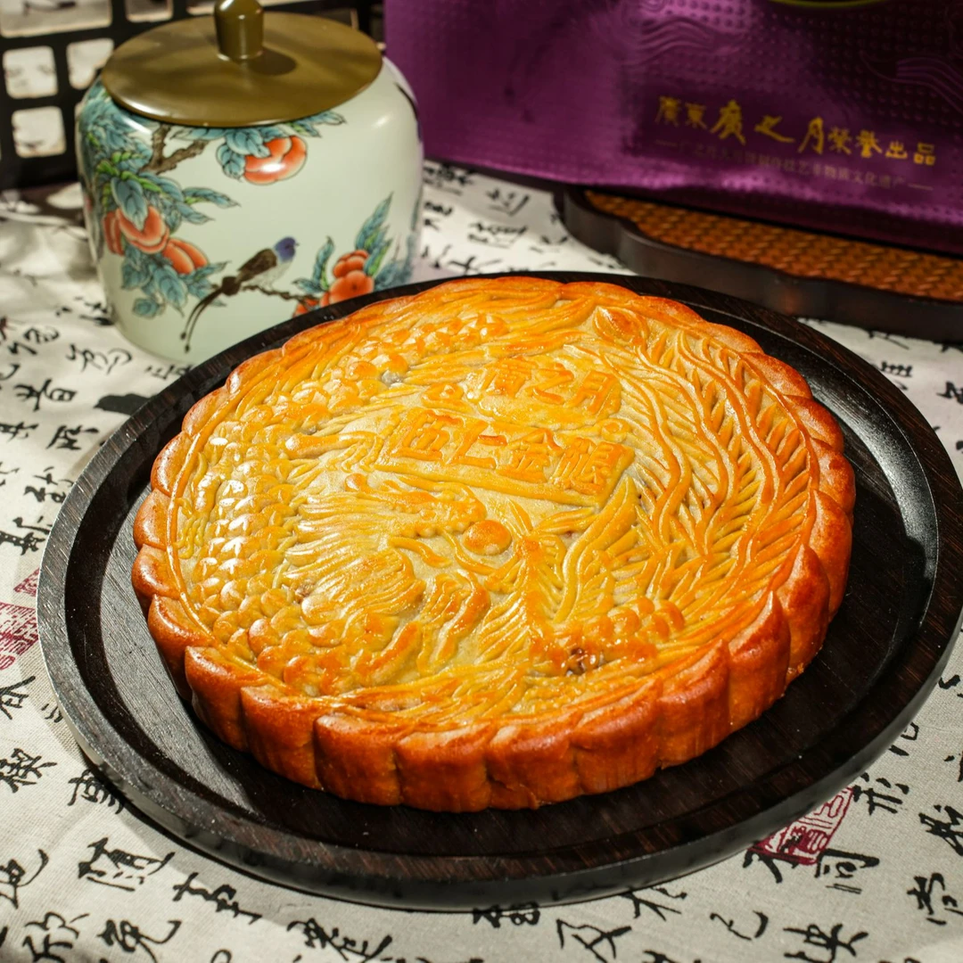广之月伍仁金腿月饼1500g3斤铁盒大月饼送礼佳品