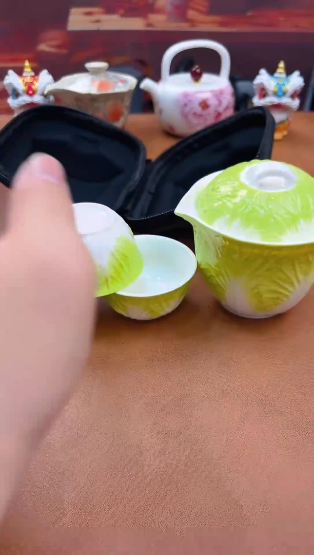 陶瓷茶具摆件旅行套组