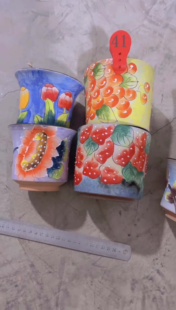 摆件l****雪41陶花岛多肉陶瓷花盆罐——微瑕