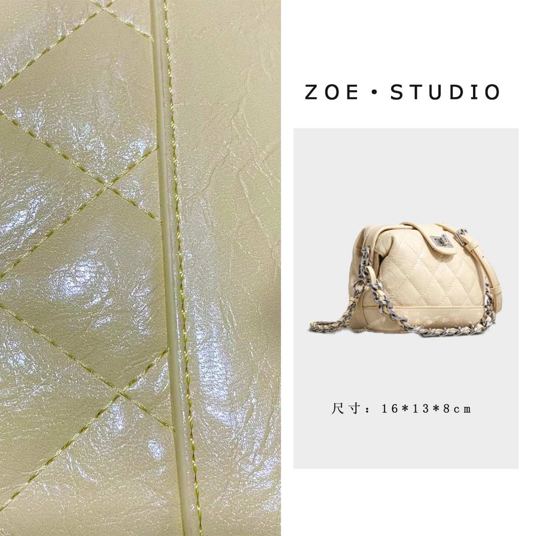 【佐伊甄选】SK-82266-1-淡黄轻奢女士时尚潮流百搭单肩斜挎包