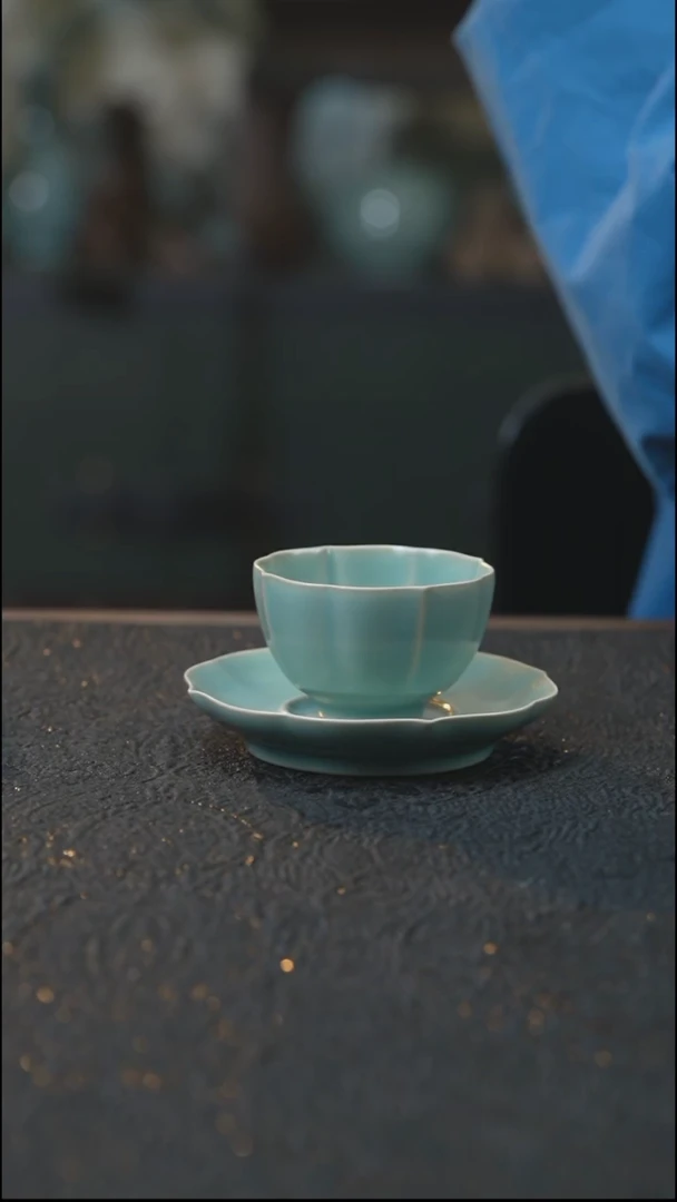 盏托套 汝瓷 （拾汝）（淡天青）
