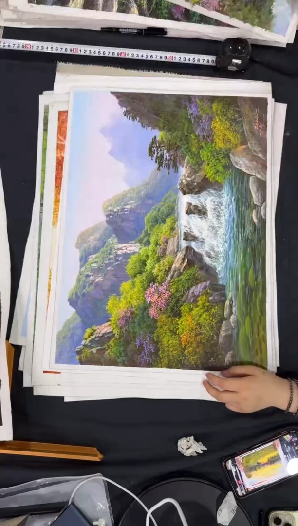 油画 【新品含装裱】朝鲜画家原创手绘油画作品