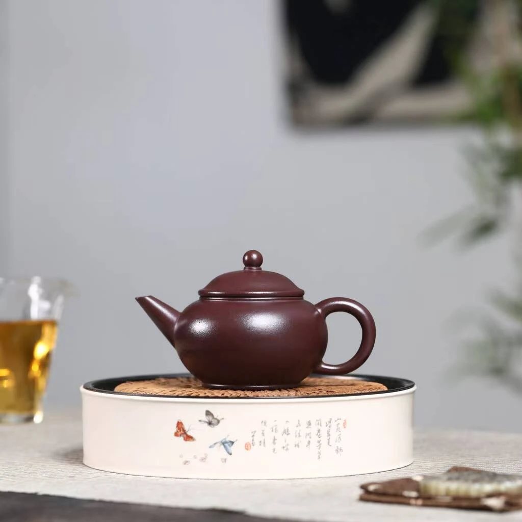 HB宜兴正宗光素水平壶家用手工功夫高档茶壶