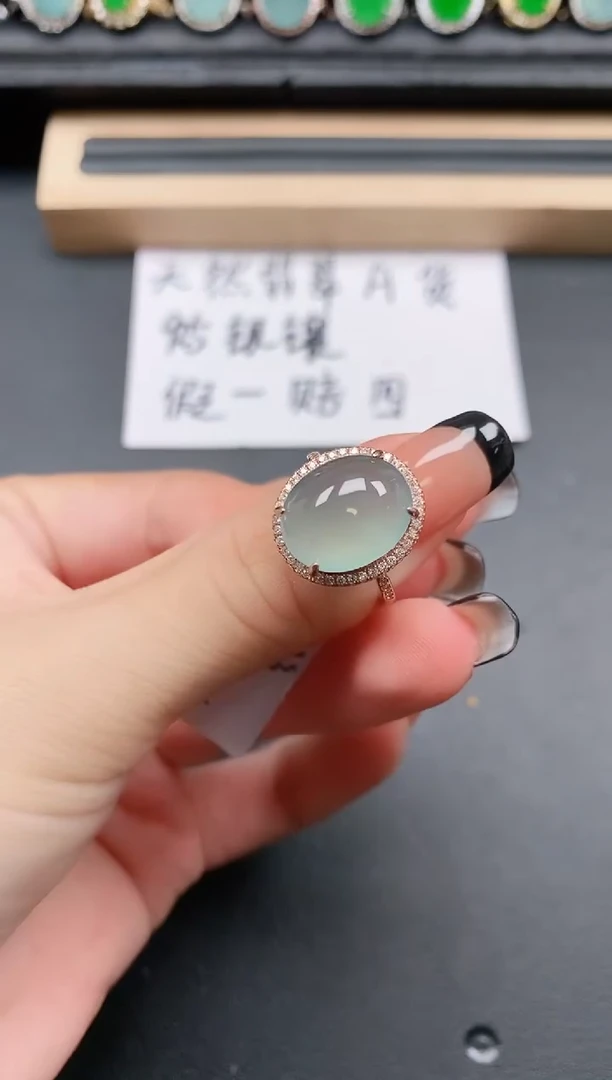 翡翠戒指银S925镶嵌1111111