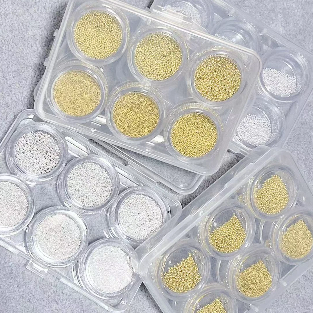 美甲钢珠金色银色合金小钢珠 0.4 0.6 0.8 1.0 1.2 1.5迷你小钢珠