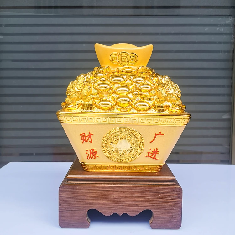 日进斗金摆件聚宝盆创意招财客厅高档储蓄罐装饰品中式开业礼品