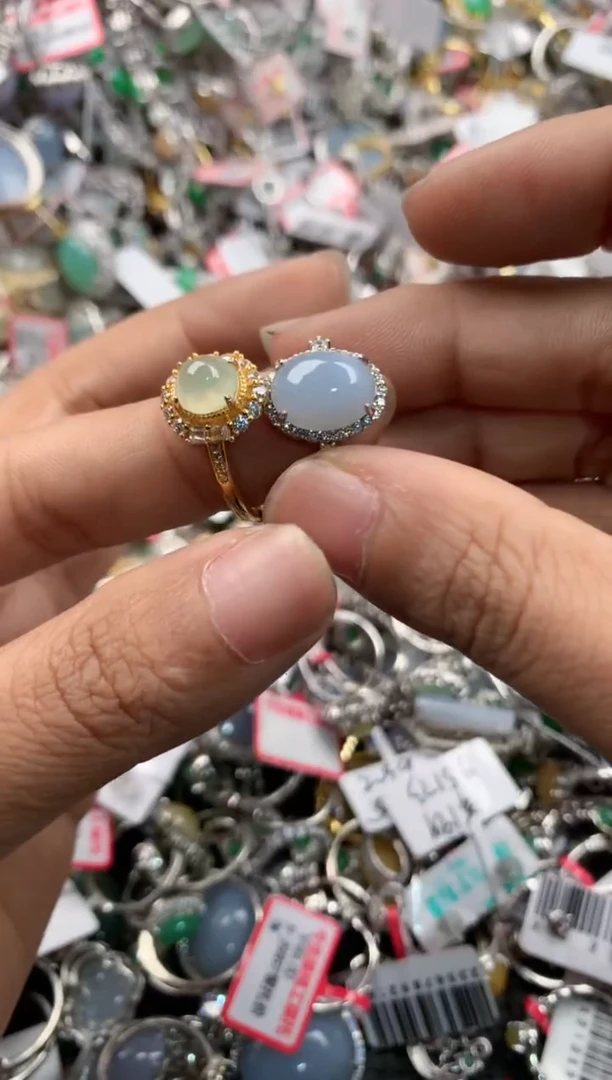 银S925镶嵌戒指翡翠10                1