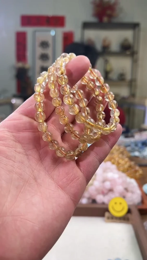 【闪购商品】发晶手串未镶嵌8+mm金发钛晶（多样性发其一）