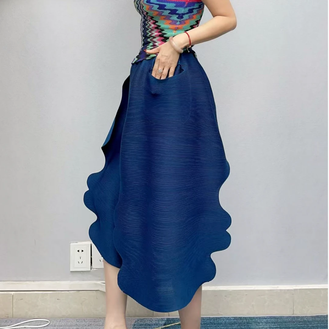 褶皱新款休闲不规则造型百搭夏季气质七分裤牙签裤