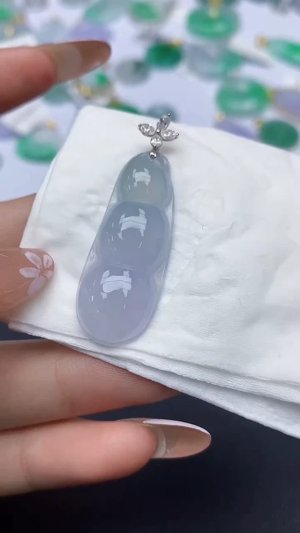 颈饰18K金镶嵌翡翠a货假一赔三支持复检百元上9元证书费自理