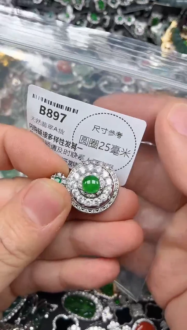 翡翠未镶嵌颈饰B897吊坠
