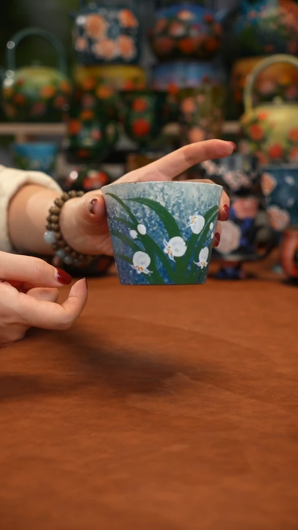 紫砂油画手绘釉下彩