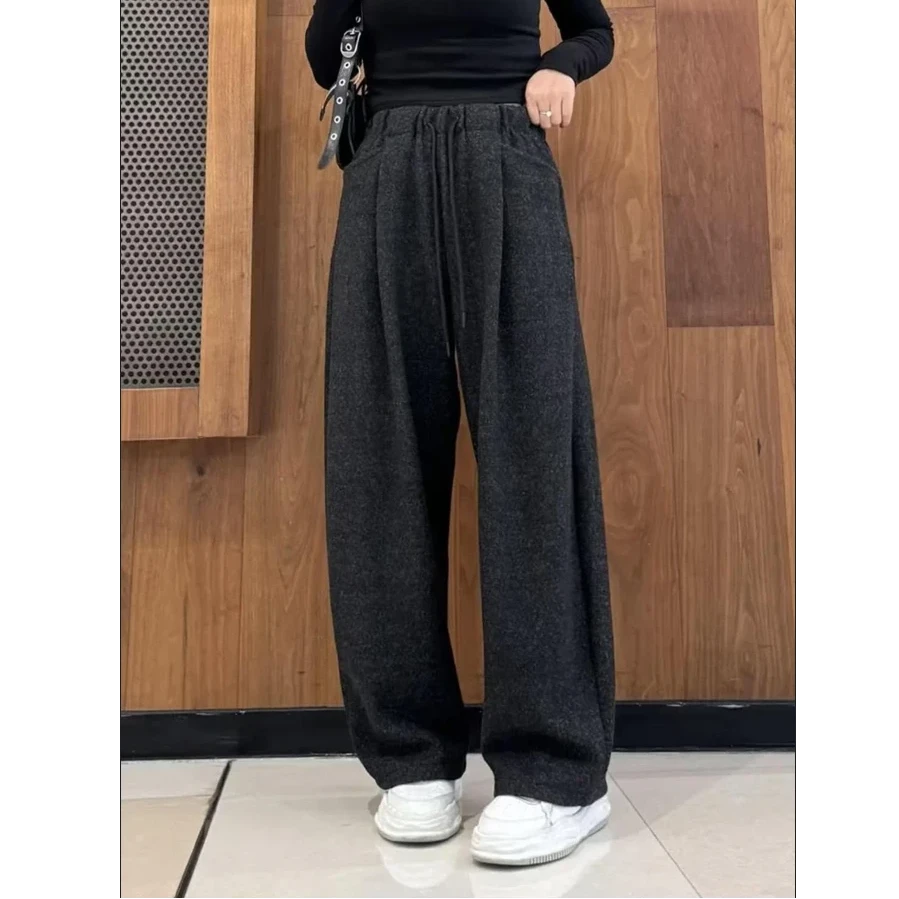 【多多专属】春季新款慵懒风云朵阔脚裤薄款宽松显瘦韩版高腰弯刀裤