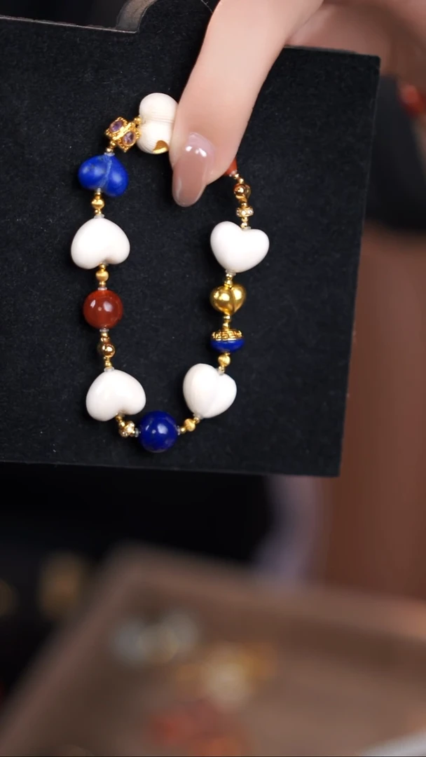 18K金镶嵌手链南红玛瑙@