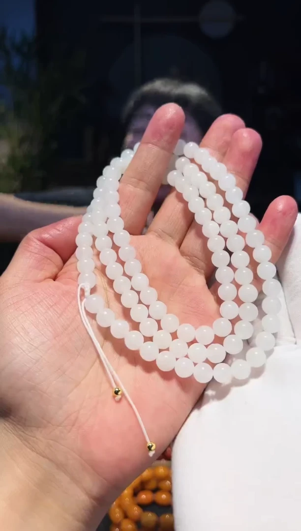 手串未镶嵌和田玉8+108精圆