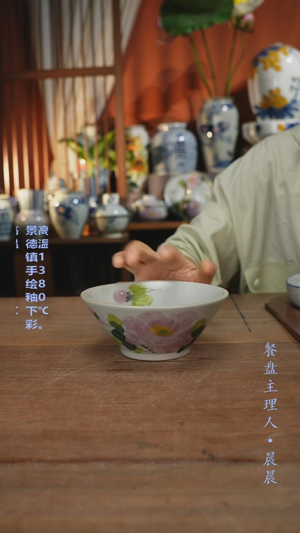 瓷片【简家甄选】景德镇设计师釉下手绘陶瓷餐具