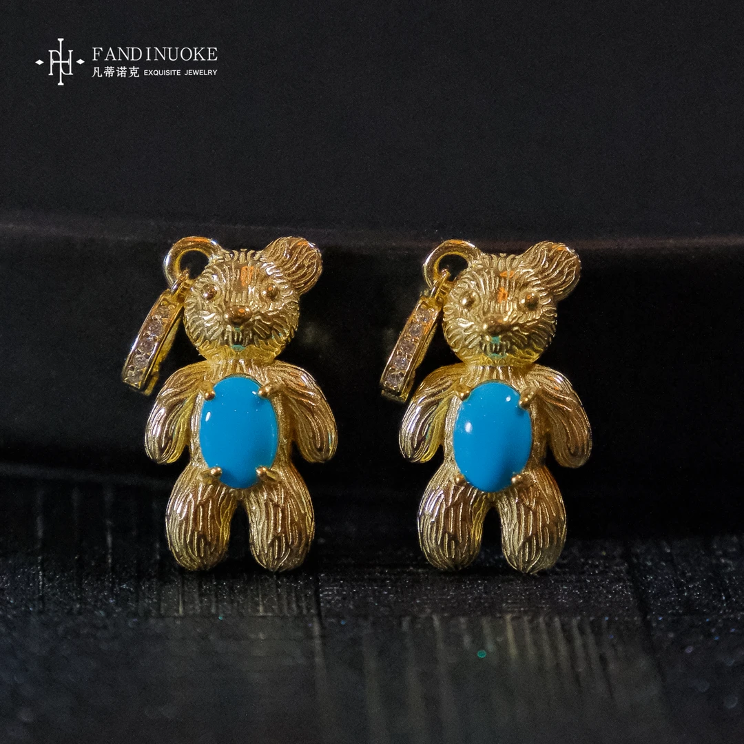 【加加专属】9 MJ83315-暴力发|绿松石小熊吊坠-多样性发一件-5*7mm