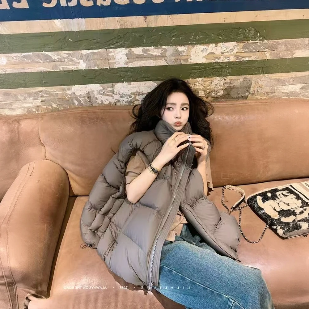 高级感羽绒棉服马甲背心女2025新秋冬小个子坎肩外穿独特漂亮马夹