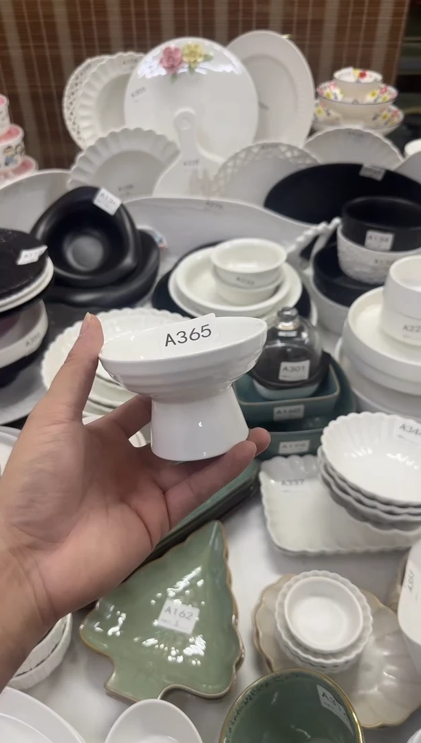 瓷【A365 3个装】3寸高脚碟子
