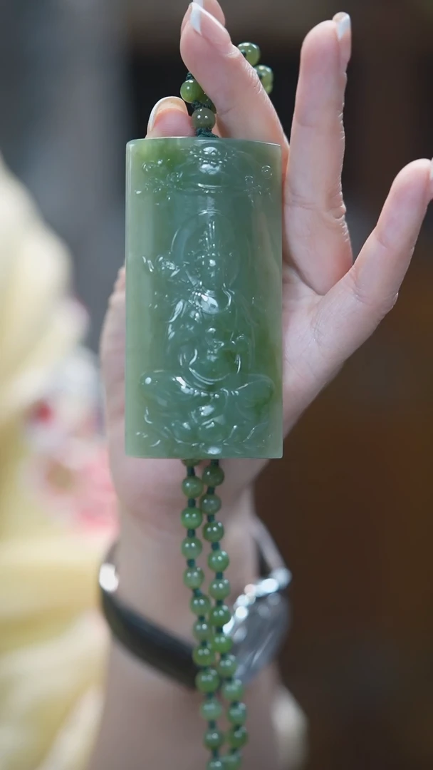 颈饰未镶嵌和田玉（碧玉）观音