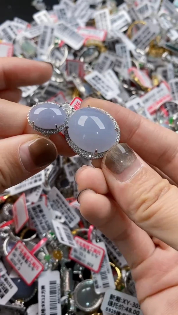 翡翠戒指银S925镶嵌444-----2