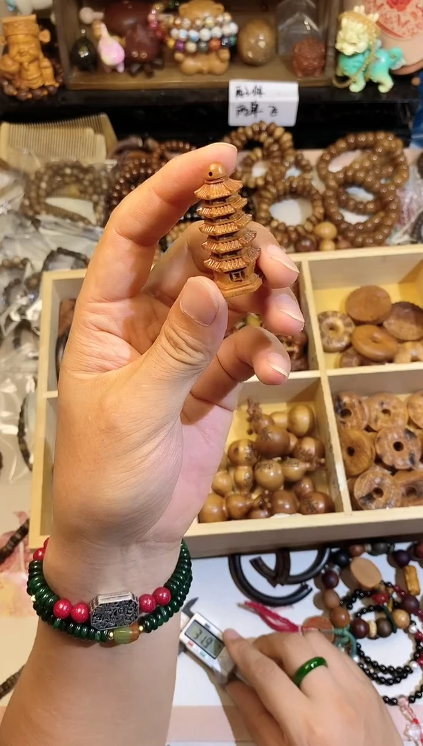 非洲檀香手串/手链雷峰塔雷击枣木有雷劈痕迹