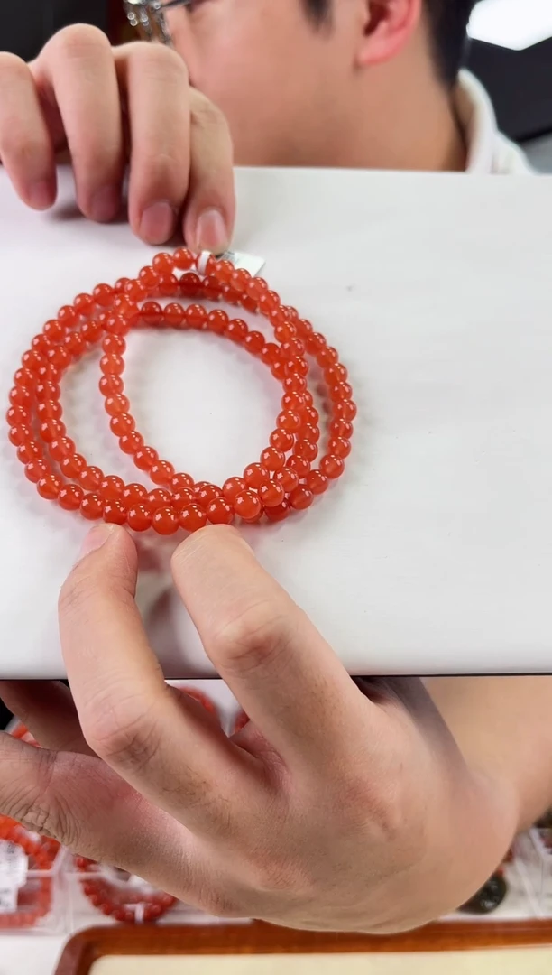 【闪购商品】南红玛瑙冰红多圈6+未镶嵌一个/条