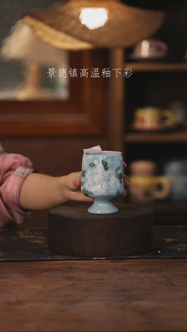 陶瓷景德镇高温釉下手绘陶瓷096