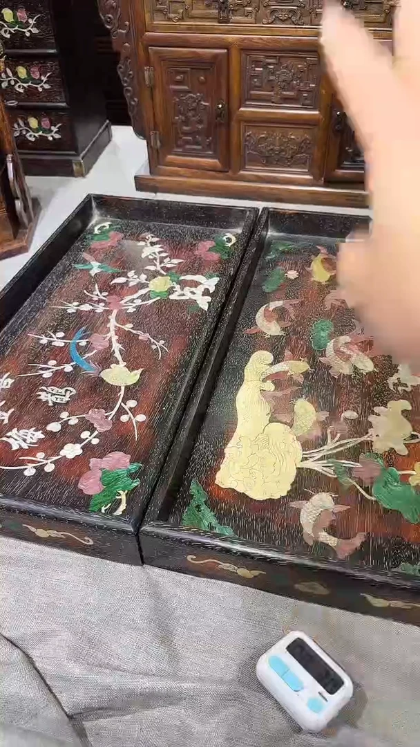 木C****a紫檀花鸟茶海一对111111111