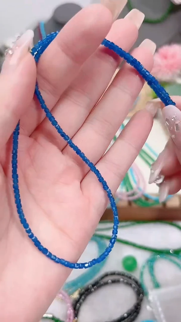 颈饰蓝宝石银S925镶嵌方99