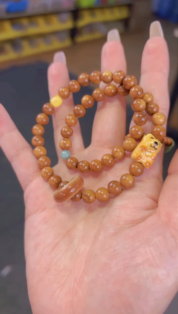 【闪购商品】蜜蜡手链未镶嵌   7mm蜜蜡设计库克双圈