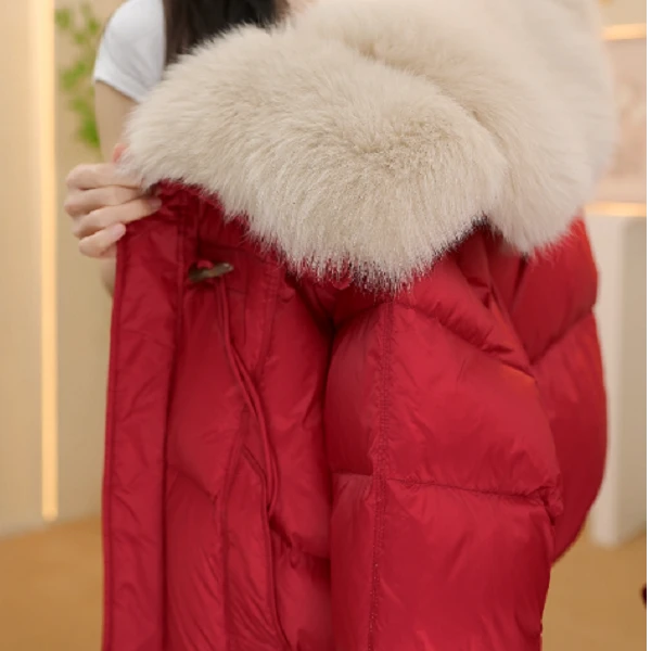 新款冬季时尚气质显瘦大毛领羽绒服