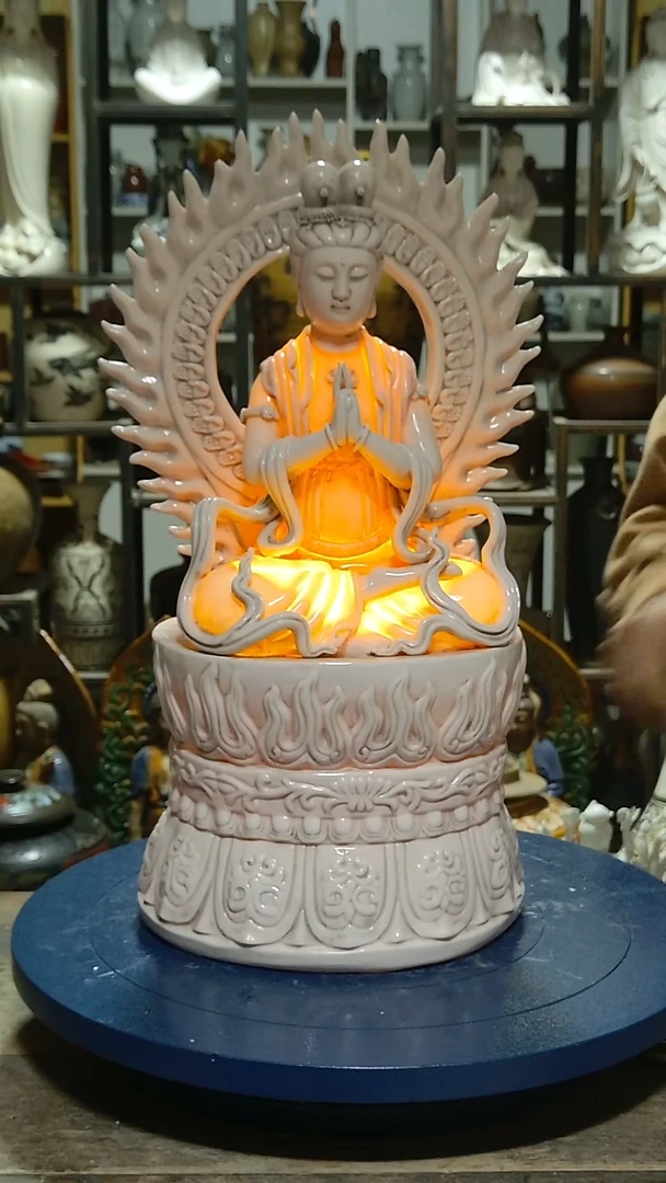 佛像娄****馆德化瓷极品孩儿红观音