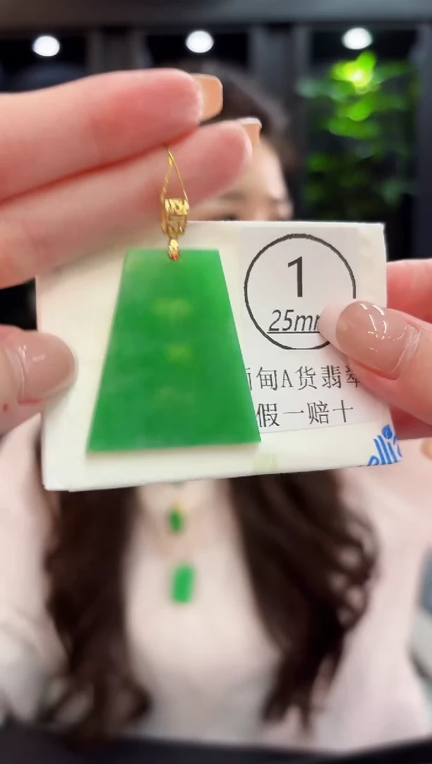 颈饰18K金镶嵌翡翠 缅料A货/支持复检/一件