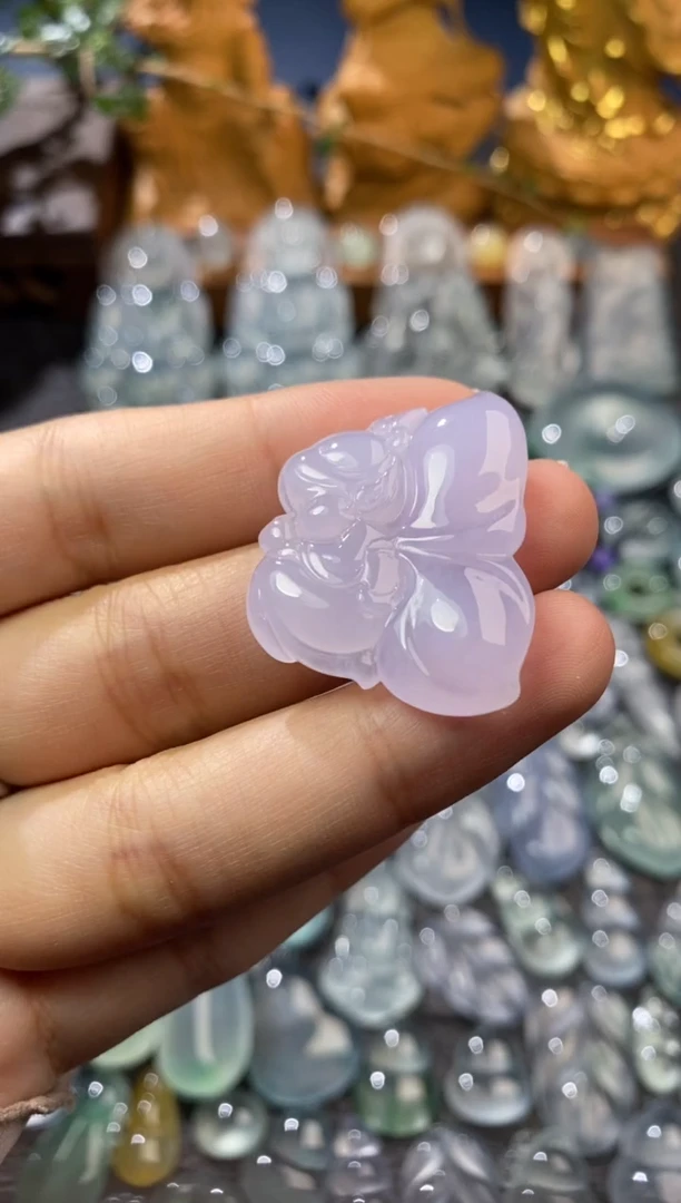 【闪购商品】定制翡翠未镶嵌蝴蝶精灵31.3*25.6*5.9