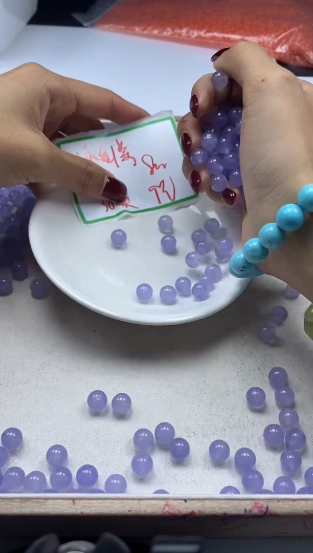 【闪购商品】玛瑙/玉髓颈饰未镶嵌w2162冰仙紫8mm*30颗