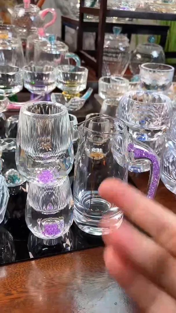 【闪购商品】玺宴新款水晶一壶两水滴杯紫罗兰