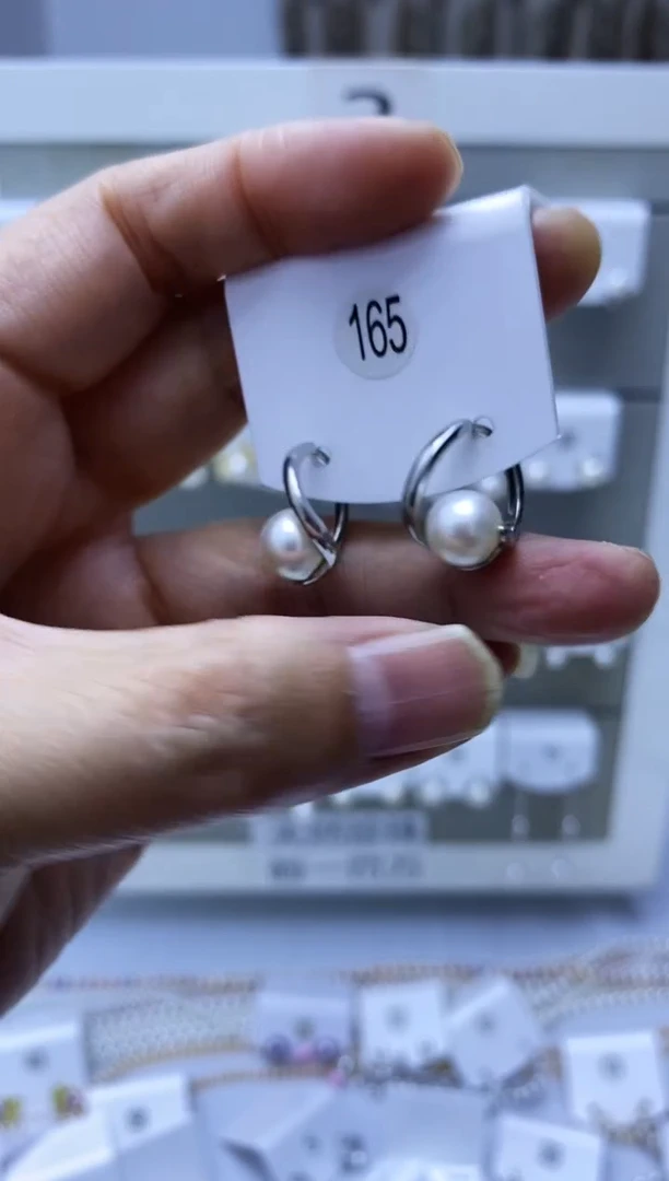 银S925镶嵌耳饰海水珍珠165