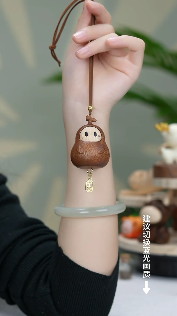 （新品首发）木质拼接福禄娃娃车挂件