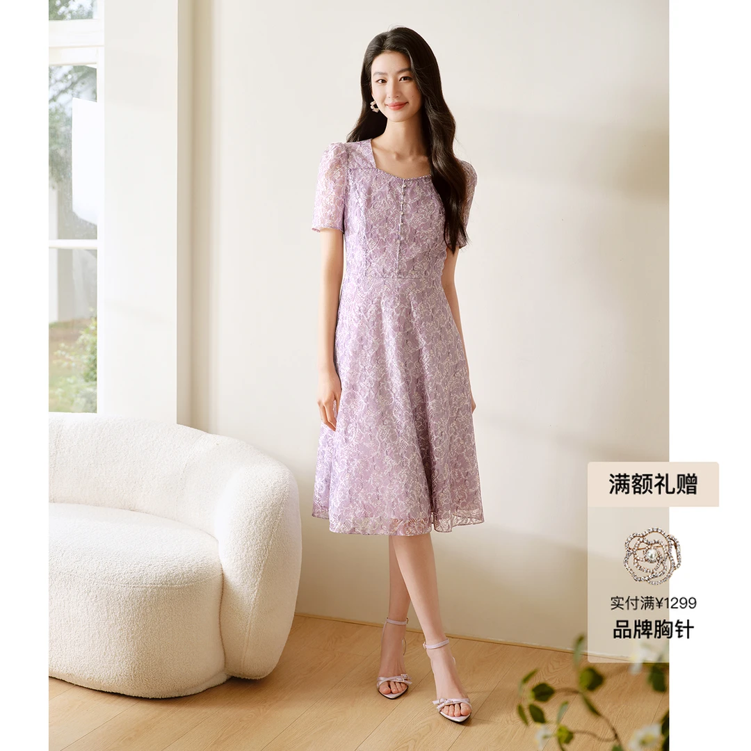 门店同款|重工蕾丝|浪漫松弛感轻礼服连衣裙KF12062S5