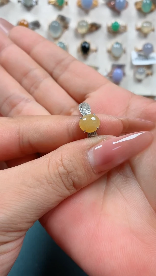 银S925镶嵌戒指翡翠.