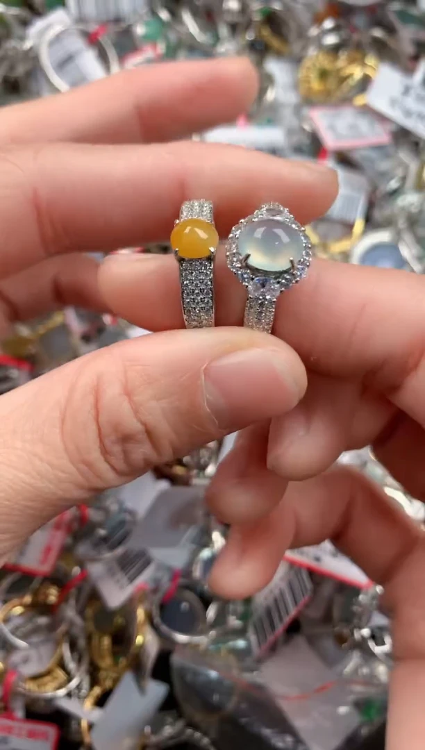 银S925镶嵌戒指翡翠111   6