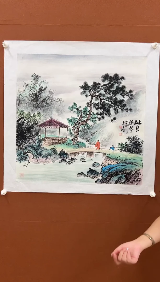 国画李文峰四尺斗方泼彩