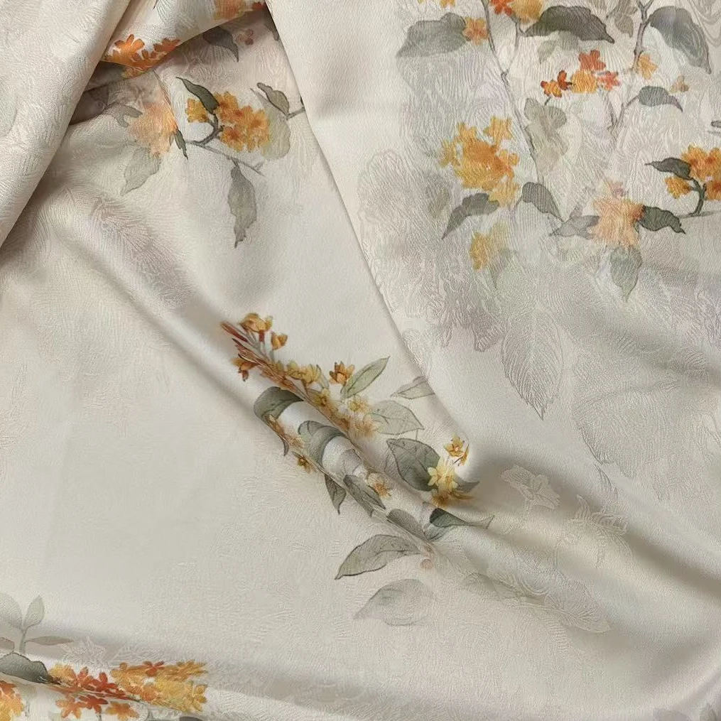 【馥桂】桑波段新中式面料提花花罗面料中国风布料【HP8225】