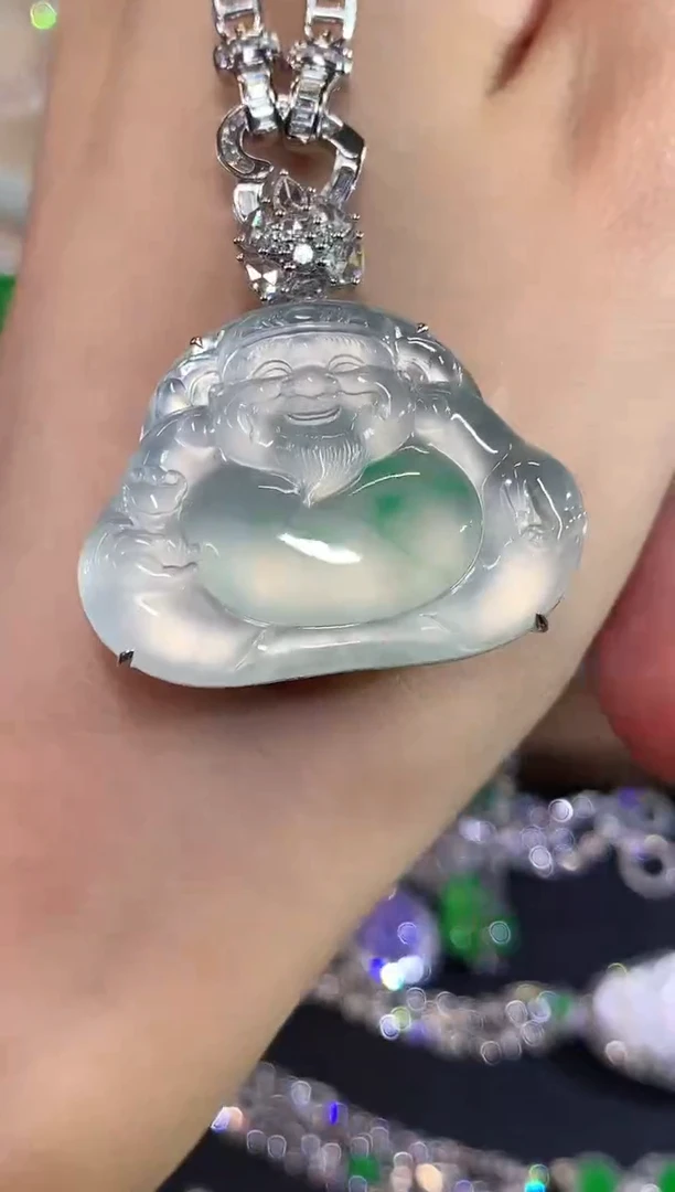 吊坠(不含链)18K金镶嵌翡翠a210
