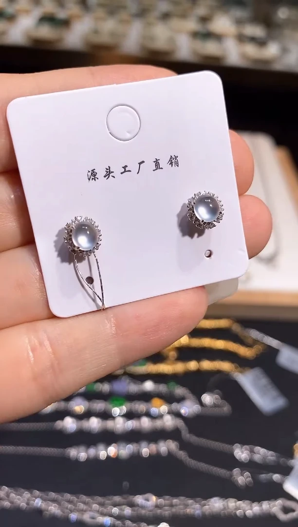 翡翠18K金镶嵌耳饰耳饰